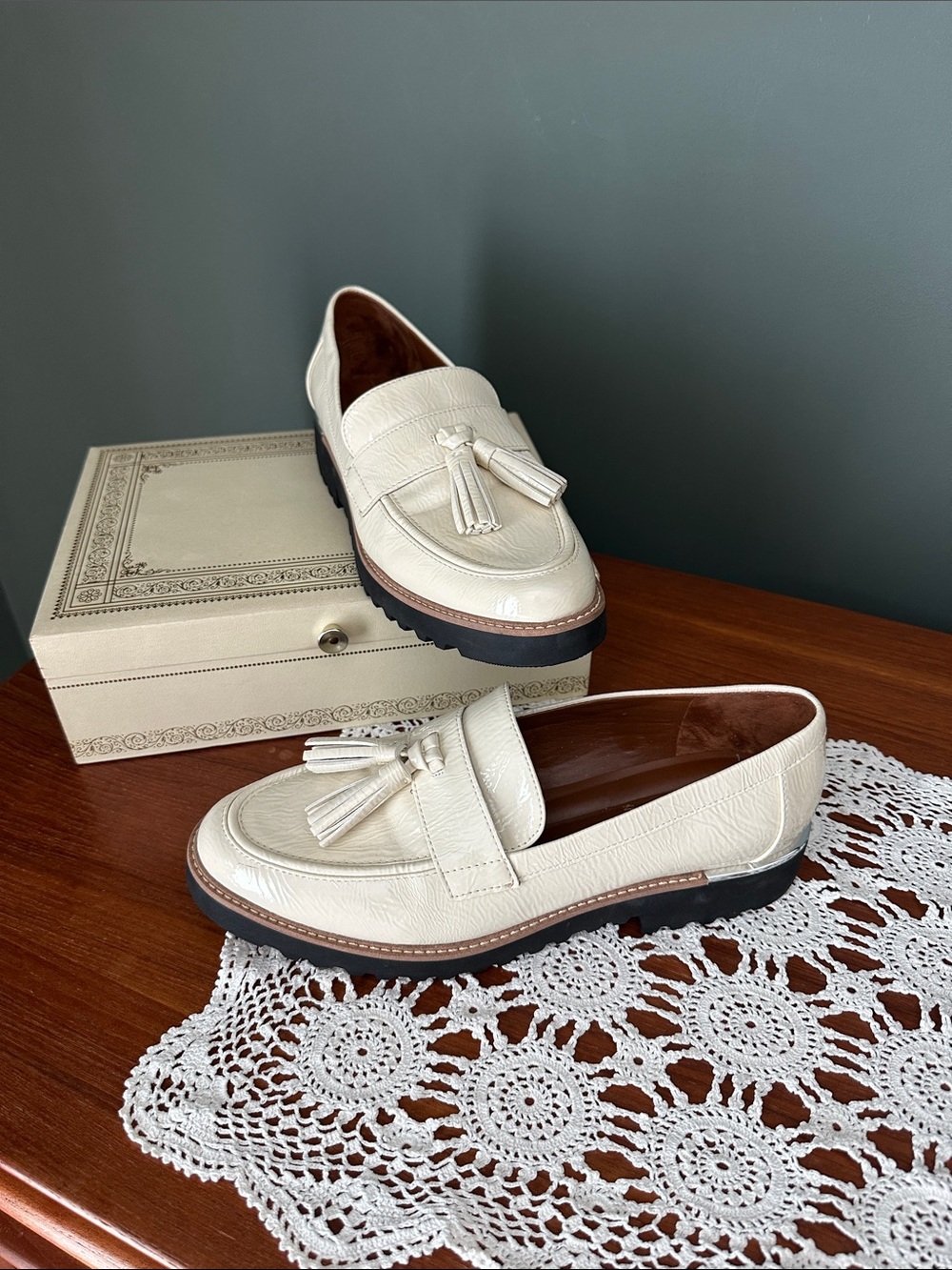 Franco Sarto Cream Tassel Loafers - Slip-On Flats